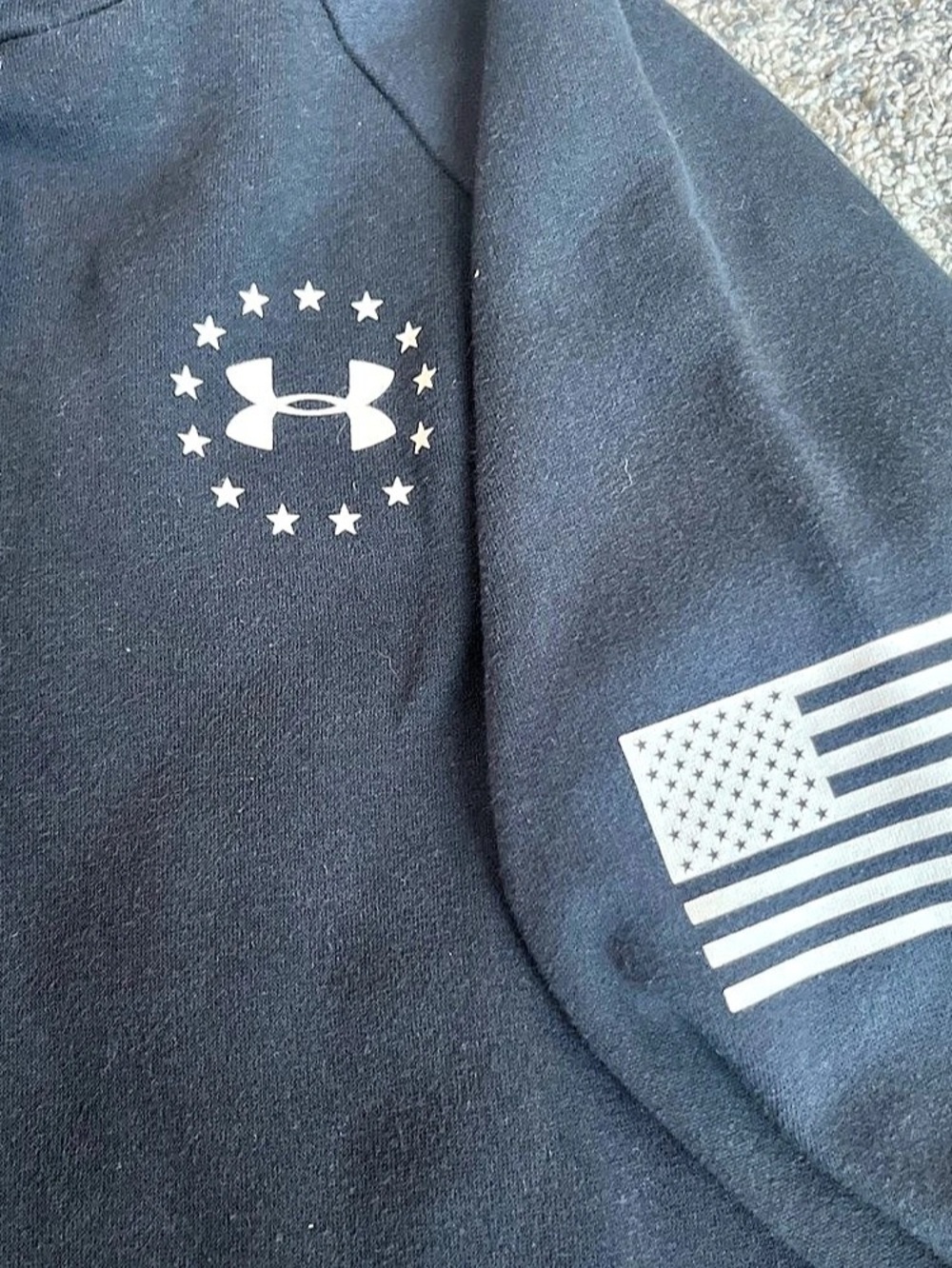 Under Armour Freedom Flag Hoodie Black Size Small - Picture 3 of 4